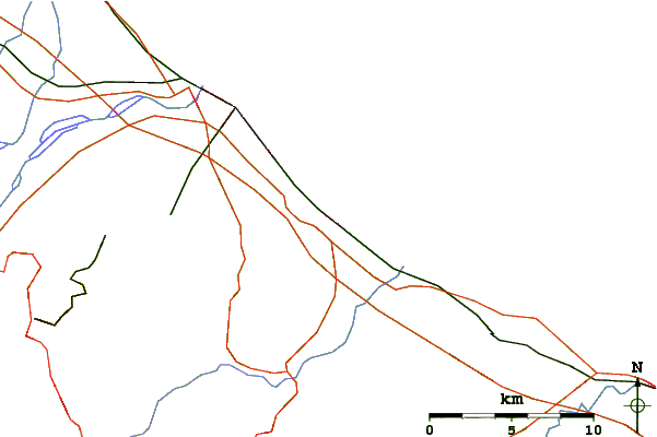 Strade e fiumi intorno Riccione or Porto