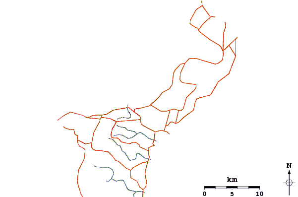Strade e fiumi intorno Ricks Reef