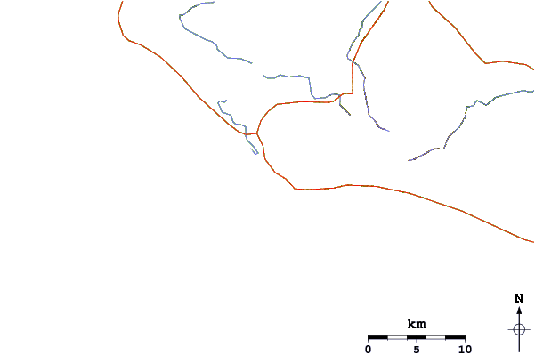 Strade e fiumi intorno Rio Claro