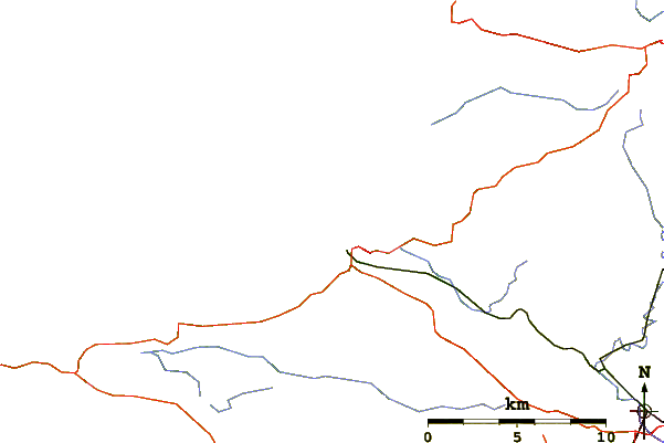 Strade e fiumi intorno Rocher de Coulinec