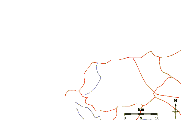 Strade e fiumi intorno San Mateo
