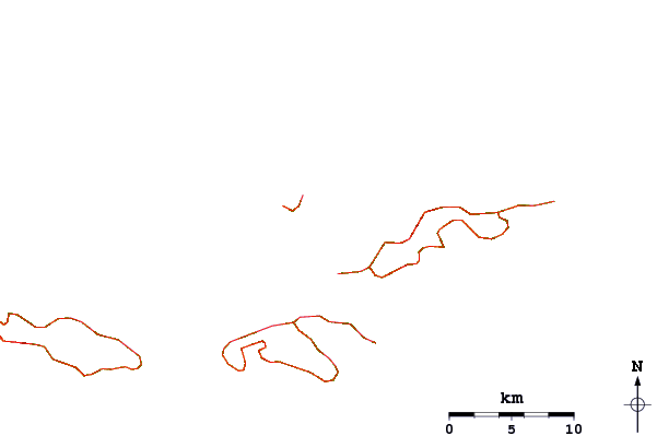 Strade e fiumi intorno Sandy Cay