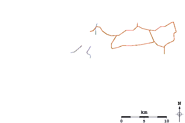 Strade e fiumi intorno Seccheto (Elba)