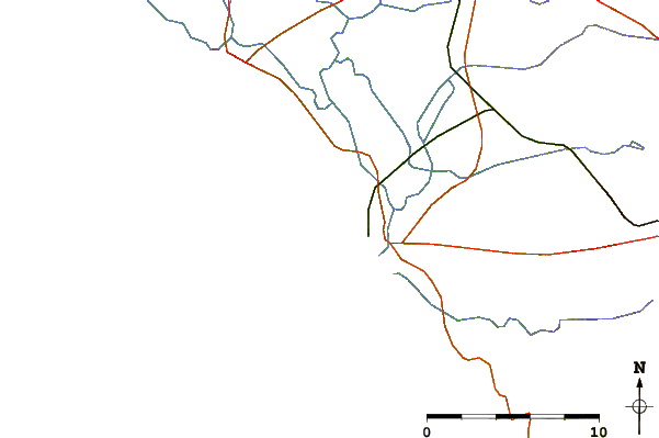 Strade e fiumi intorno Sion sur l'Ocean