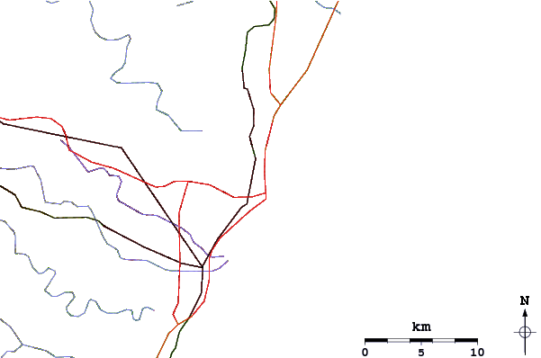 Strade e fiumi intorno Snake Park