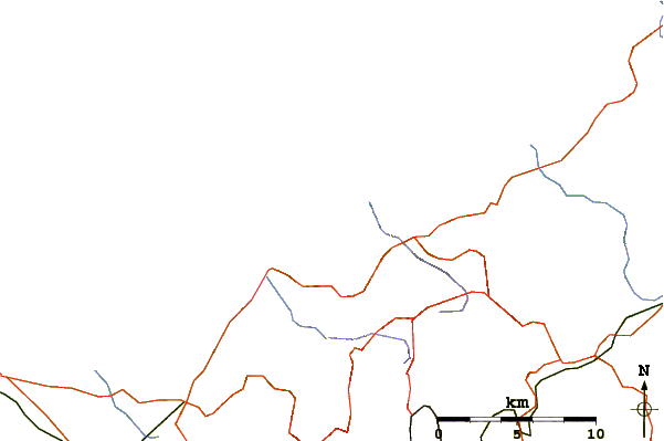 Strade e fiumi intorno Sotto Il Castello