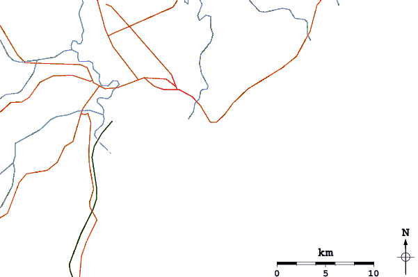 Strade e fiumi intorno Sponge bay