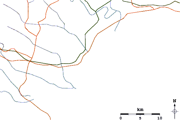 Strade e fiumi intorno Super Tubes