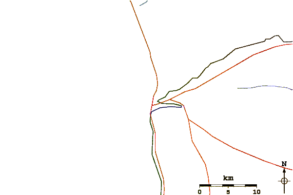 Strade e fiumi intorno Vineta Point