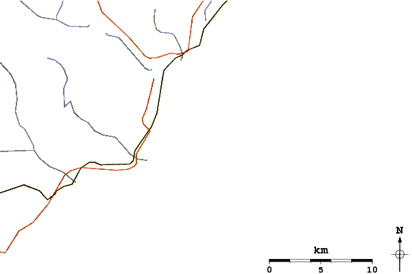 Strade e fiumi intorno Western Head Point
