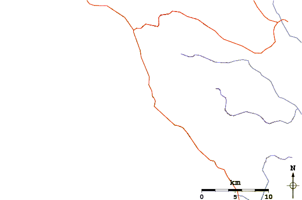 Strade e fiumi intorno Willow Creek