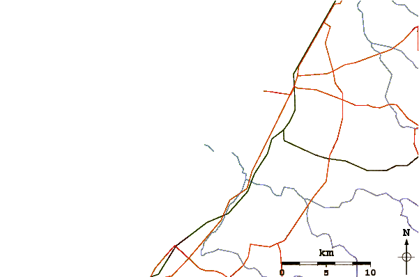 Strade e fiumi intorno Ziqim ( Zikim) Beach
