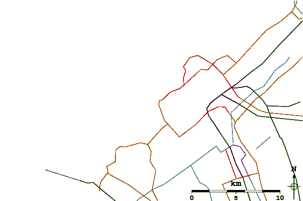 Strade e fiumi intorno Zud