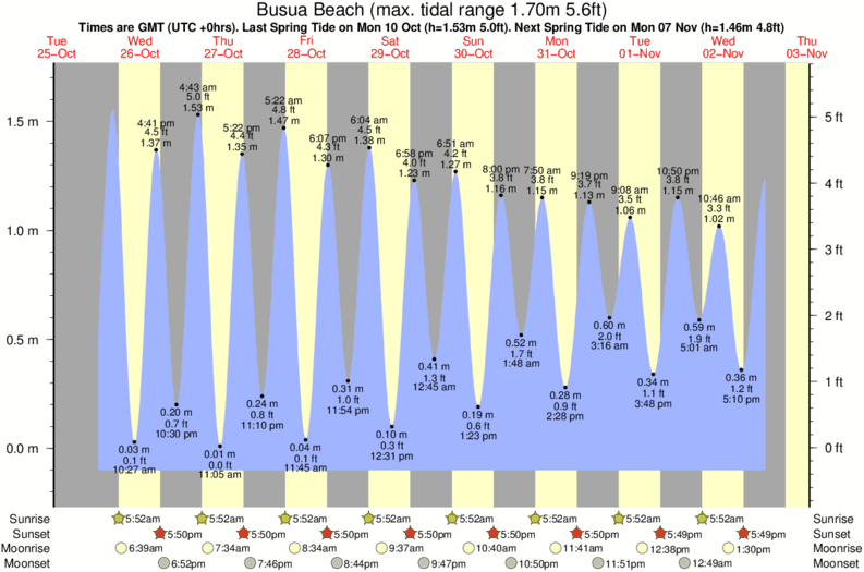 tide graph for Busua Beach surf break