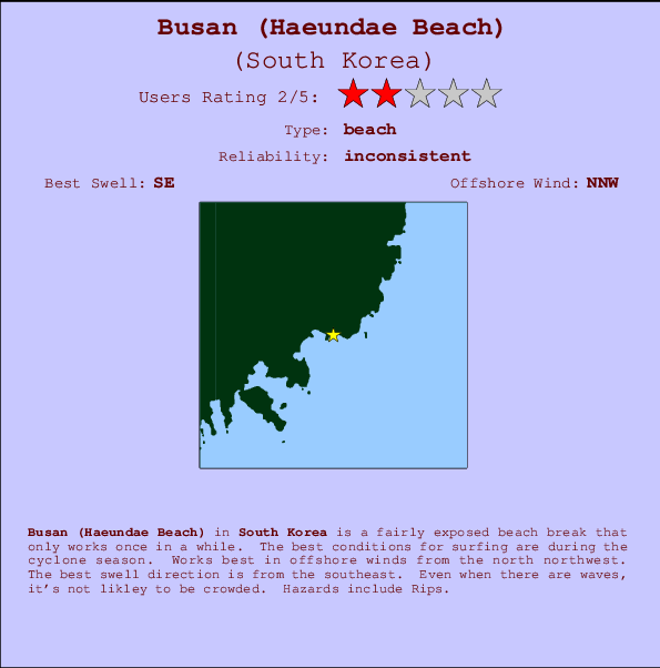 Busan (Haeundae Beach) Mappa ed info della località