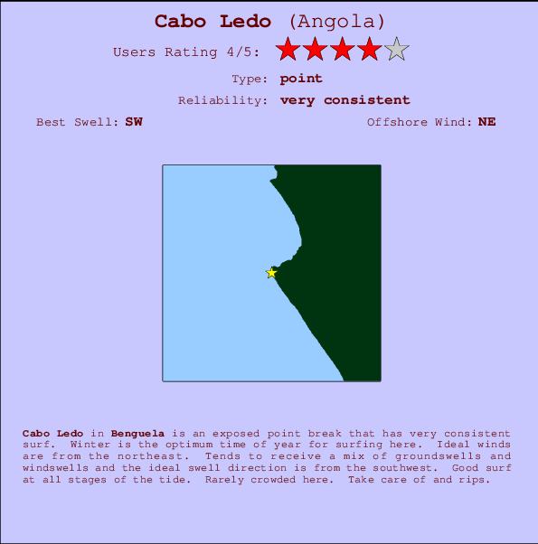 Cabo Ledo Mappa ed info della località
