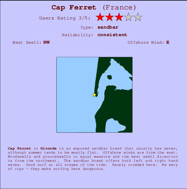 Cap Ferret Mappa ed info della località