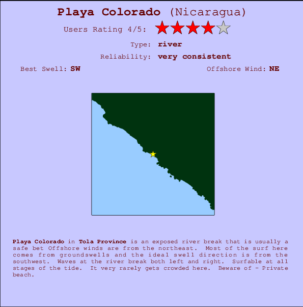 Playa Colorado Mappa ed info della località