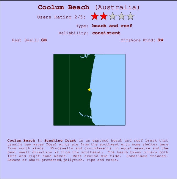 Coolum Beach Mappa ed info della località