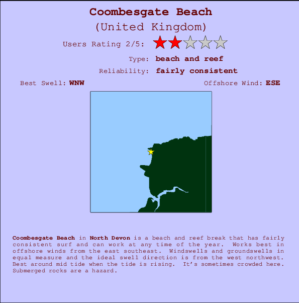 Coombesgate Beach Mappa ed info della località