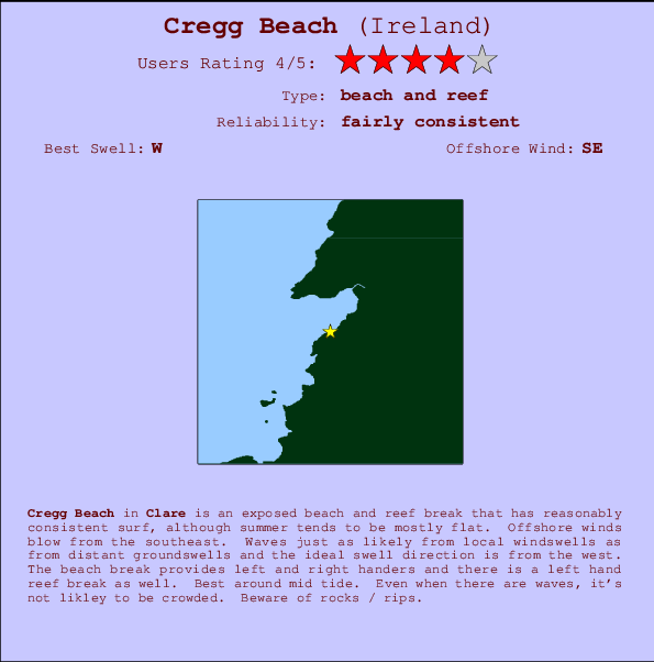 Cregg Beach Mappa ed info della località