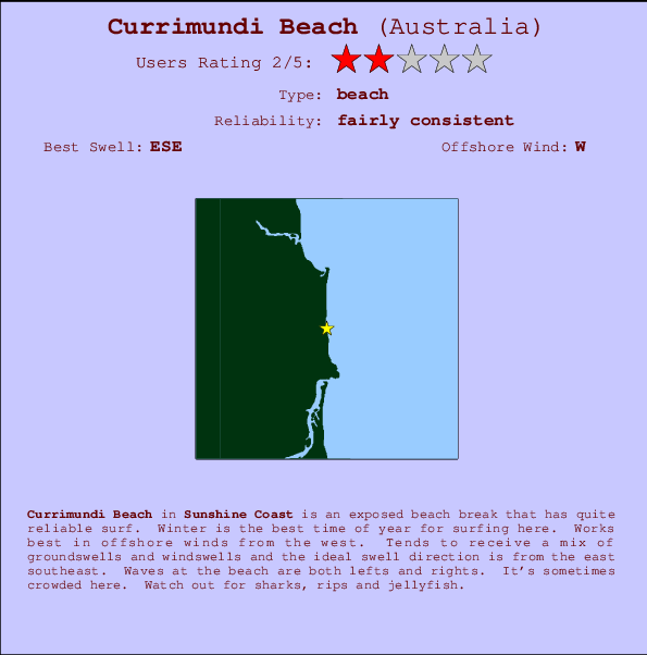 Currimundi Beach Mappa ed info della località