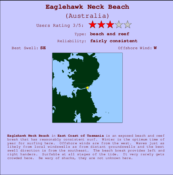 Eaglehawk Neck Beach Mappa ed info della località