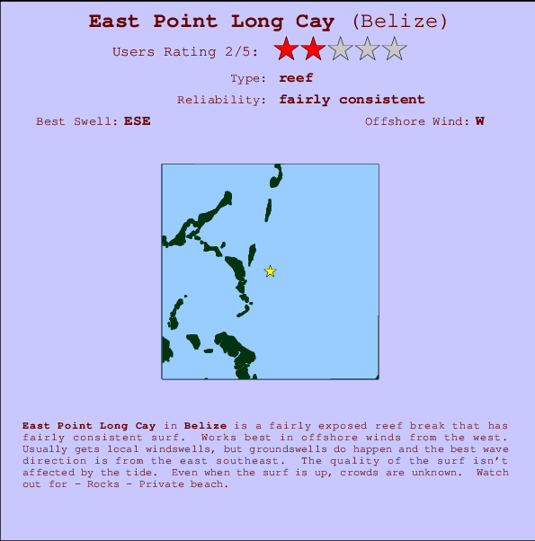 East Point Long Cay Mappa ed info della località