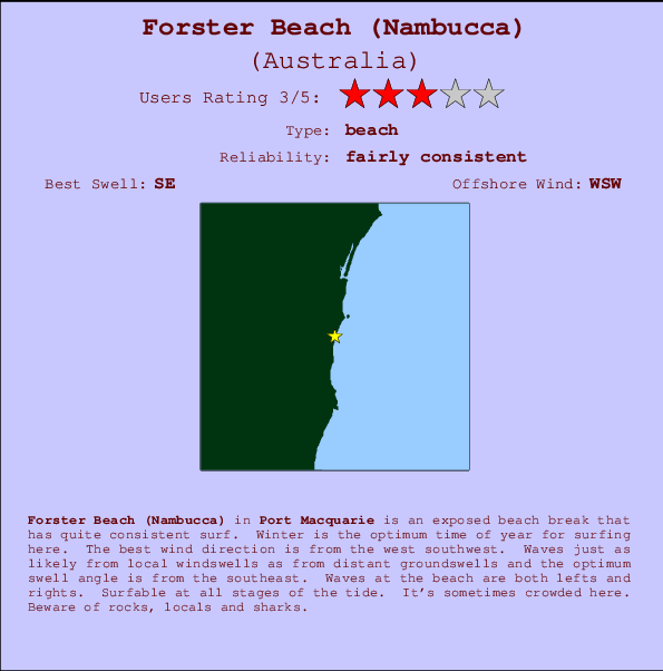Forster Beach (Nambucca) Mappa ed info della località