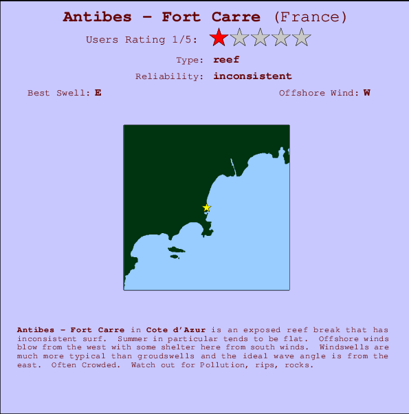 Antibes - Fort Carre Mappa ed info della località