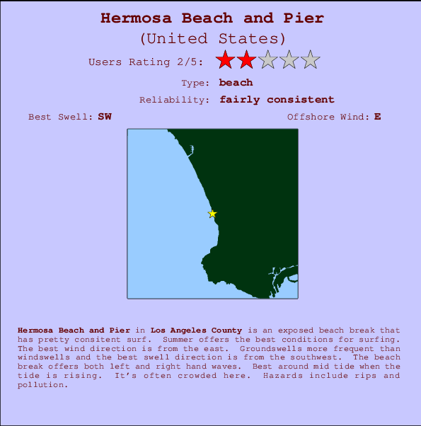 Hermosa Beach and Pier Mappa ed info della località