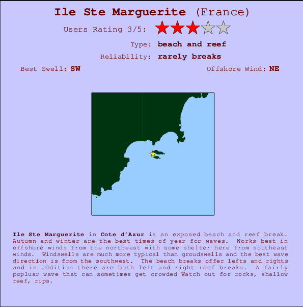 Ile Ste Marguerite Mappa ed info della località