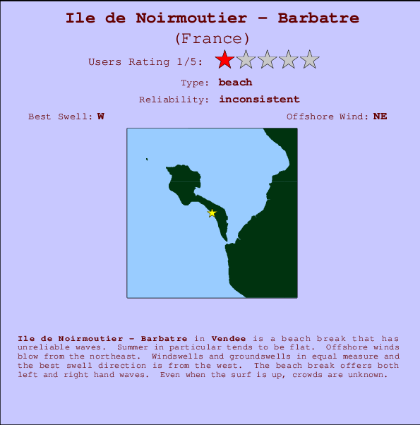 Ile de Noirmoutier - Barbatre Mappa ed info della località