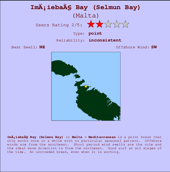 Imġiebaħ Bay (Selmun Bay) Mappa ed info della località