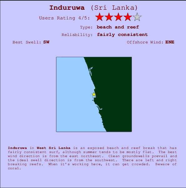 Induruwa Mappa ed info della località