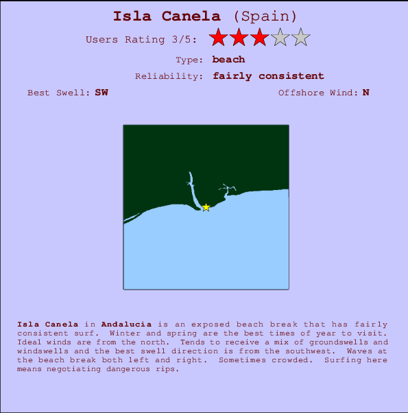 Isla Canela Mappa ed info della località
