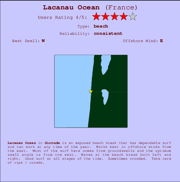 Lacanau Ocean Mappa ed info della località