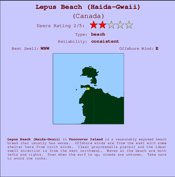 Lepus Beach (Haida-Gwaii) Mappa ed info della località