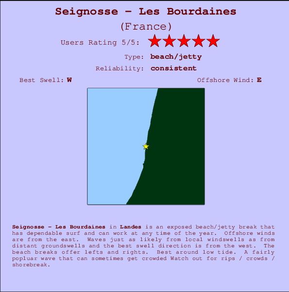 Seignosse - Les Bourdaines Mappa ed info della località