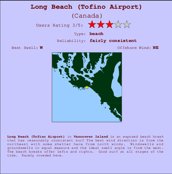 Long Beach (Tofino Airport) Mappa ed info della località