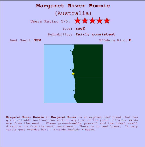 Margaret River Bommie Mappa ed info della località