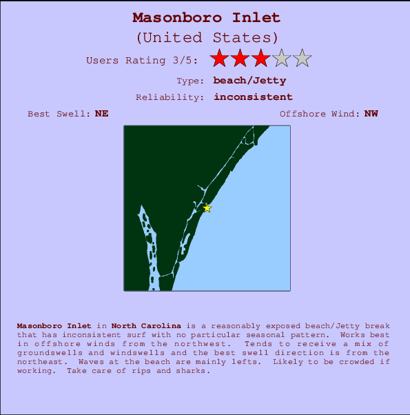 Masonboro Inlet Mappa ed info della località
