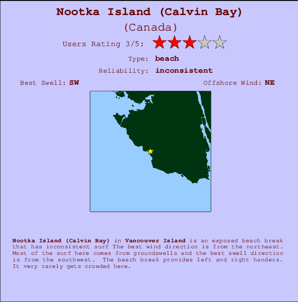 Nootka Island (Calvin Bay) Mappa ed info della località