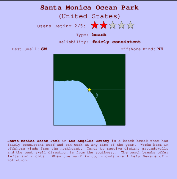 Santa Monica Ocean Park Mappa ed info della località
