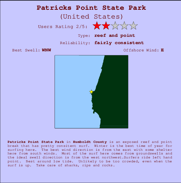 Patricks Point State Park Mappa ed info della località