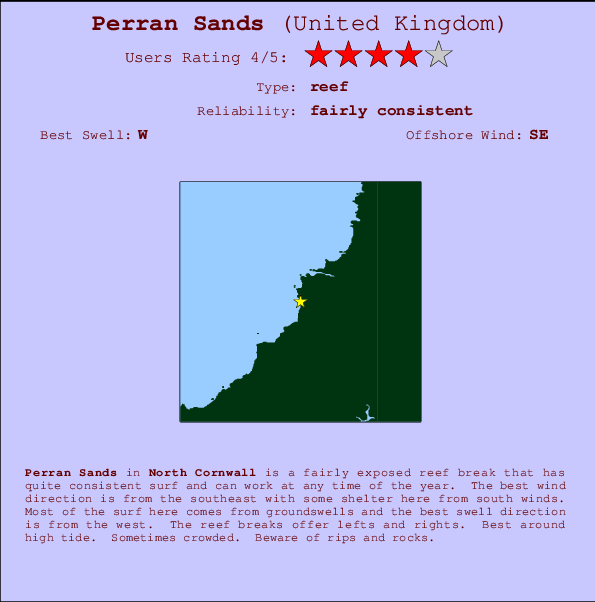 Perran Sands Mappa ed info della località