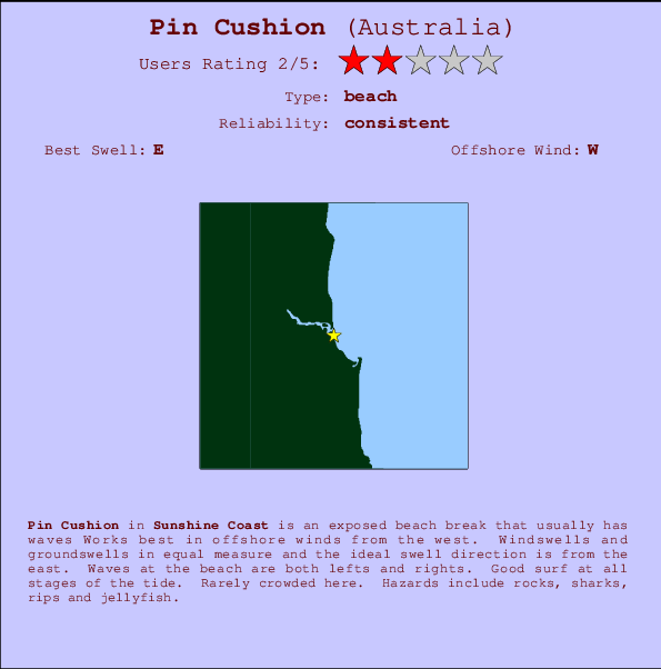 Pin Cushion Mappa ed info della località