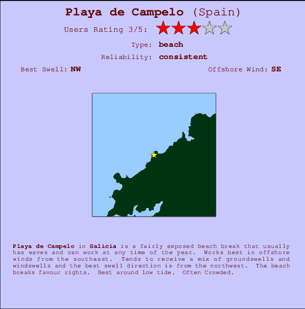 Playa de Campelo Mappa ed info della località