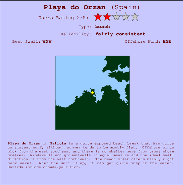 Playa do Orzan Mappa ed info della località