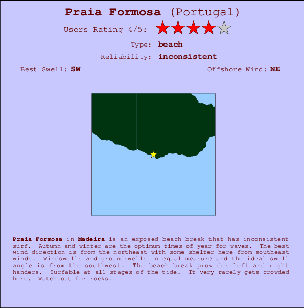 Praia Formosa Mappa ed info della località
